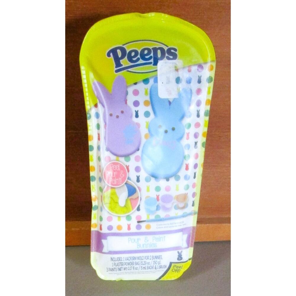Peeps Pour & Paint Bunnies Craft Kit Easter DIY Activity Kids Painting Set